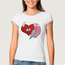 I Love my Rose Breasted Cockatoo Ladies Ringer Tee t-shirts