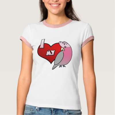 I Love my Rose Breasted Cockatoo Ladies Ringer Tee T-shirt by MenagerieMayhem