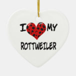 I LOVE MY ROTT WEILER CHRISTMAS TREE ORNAMENTS