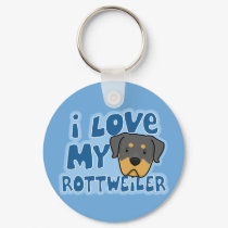 I Love My Rottweiler Keychain