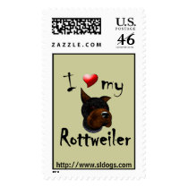 I Love My Rottweiler Postage Stamp