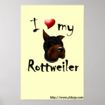 I Love My Rottweiler Poster