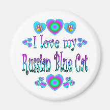 I Love My Russian Blue Cat Fridge Magnet