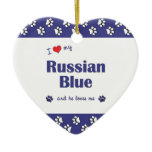 I Love My Russian Blue (Male Cat) Ornament