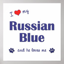 I Love My Russian Blue (Male Cat) Posters