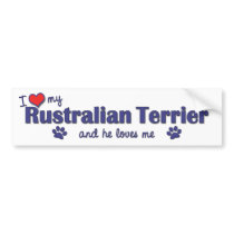 I Love My Rustralian Terrier (Male Dog) bumper stickers