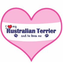 I Love My Rustralian Terrier (Male Dog) photo sculptures