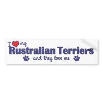 I Love My Rustralian Terriers (Multiple Dogs) bumper stickers