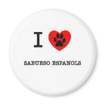 I LOVE MY SABUESO ESPANOLS magnets by ilovemyshirt I LOVE MY SABUESO ESPANOLS magnets