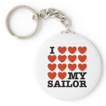 I Love My Sailor Key Chains
