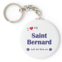 I Love My Saint Bernard (Female Dog) Key Chains