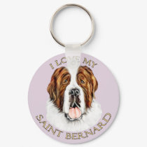 I Love my Saint Bernard keychains by DanesRUs I Love my Saint Bernard keychains
