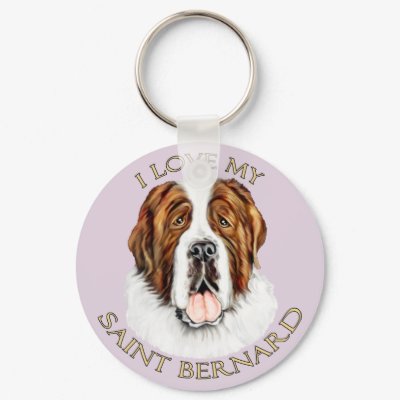 I Love my Saint Bernard Key Chains by DanesRUs