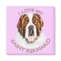 I Love my Saint Bernard Refrigerator Magnets