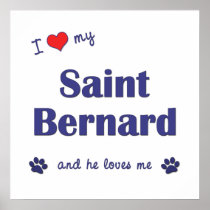 I Love My Saint Bernard (Male Dog) Print