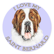 I Love my Saint Bernard Stickers