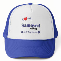 I Love My Samoyed Mixes (Multiple Dogs) hats