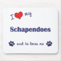 I Love My Schapendoes (Male Dog) mousepads
