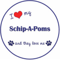 I Love My Schip-A-Poms (Multiple Dogs) Ornament photo sculptures by dogadoodle I Love My Schip-A-Poms (Multiple Dogs) Ornament photo sculptures