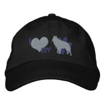 I Love my Schipperke Embroidered Hat (Black) embroidered hats