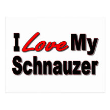 I Love My Schnauzer Dog Gifts and Apparel Postcard