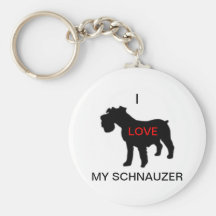 i love my schnauzer keychain