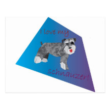 I love my schnauzer postcard
