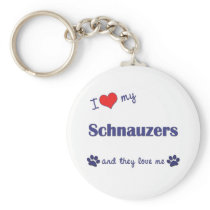 I Love My Schnauzers (Multiple Dogs) Key Chain