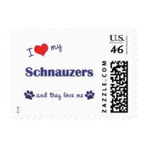 I Love My Schnauzers (Multiple Dogs) Postage Stamp