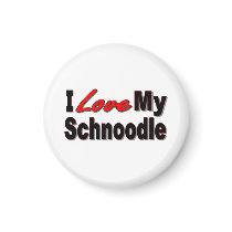 I Love My Schnoodle Dog Gifts and Apparel magnets