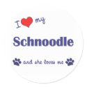 I Love My Schnoodle (Female Dog) stickers