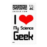 I love my science geek postage