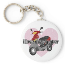 I Love My Scooter Keychain