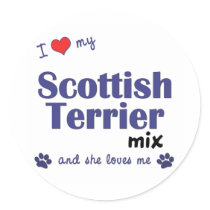 I Love My Scottish Terrier Mix (Female Dog) stickers