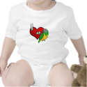 I Love my Senegal Parrot Baby Bodysuit t-shirts