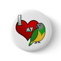I Love my Senegal Parrot Button by MenagerieMayhem I Love my Senegal Parrot Button