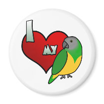 I Love my Senegal Parrot Magnet by MenagerieMayhem I Love my Senegal Parrot Magnet