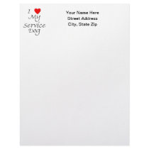 I Love My Service Dog Letterhead Template