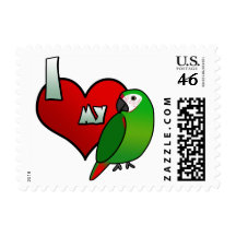 I Love my Severe Macaw Stamps