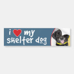 I Love My Shelter Dog Black Lab Mix Bumper Stickers