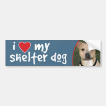 I Love My Shelter Dog - Pitbull Bumper Sticker