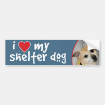 I Love My Shelter Dog-Pitbull Bumper Sticker/Decal