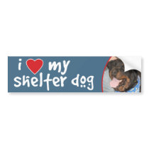 I Love My Shelter Dog Rottweiler bumper stickers