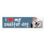 I Love My Shelter Dog Shiba Inu Bumper Stickers