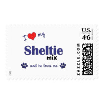 I Love My Sheltie Mix (Male Dog) postage