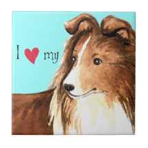 I Love my Sheltie Tiles
