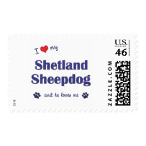 I Love My Shetland Sheepdog (Male Dog) Stamps