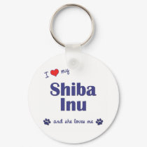 I Love My Shiba Inu (Female Dog) keychains