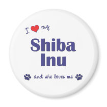 I Love My Shiba Inu (Female Dog) magnets