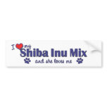 I Love My Shiba Inu Mix (Female Dog) Bumper Stickers